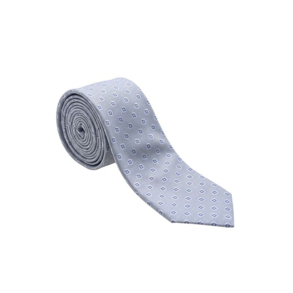 Armani Collezioni Mens Light Blue / Gray Micro Square Neck Tie